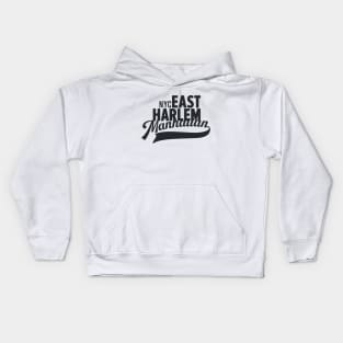 East Harlem Manhattan Minimal Typo Art - T-Shirt & Apparel Design Kids Hoodie